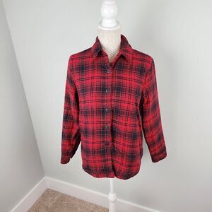 Lee Riders Button Down Warm Lined Plaid Long Sleeve Shirt Size Small